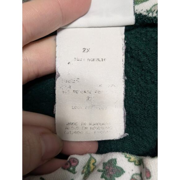 VTG Basic Editions 90's Autumn Birds Sweater Green Granny Core Size 2X - Picture 9 of 11